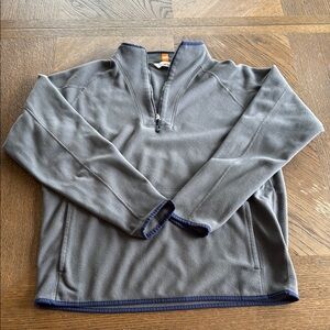 Peter Millar Gray Zip Up Sweater with Mock Neck